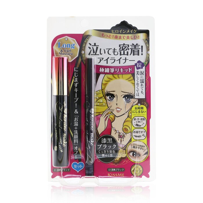 KISS ME Heroine Make Long & Curl Mascara Advanced Film + Smooth Liquid Eyeliner Set 2pcsProduct Thumbnail