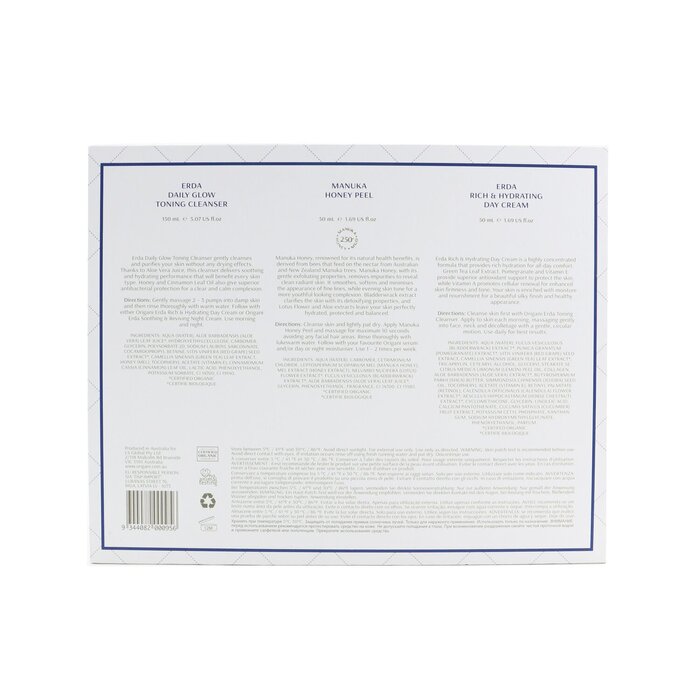 Origani ERDA Luxury Facial 3-Pieces Collection: Cleanser 150ml + Day Cream 50ml + Manuka Honey Peel 50ml 3pcsProduct Thumbnail
