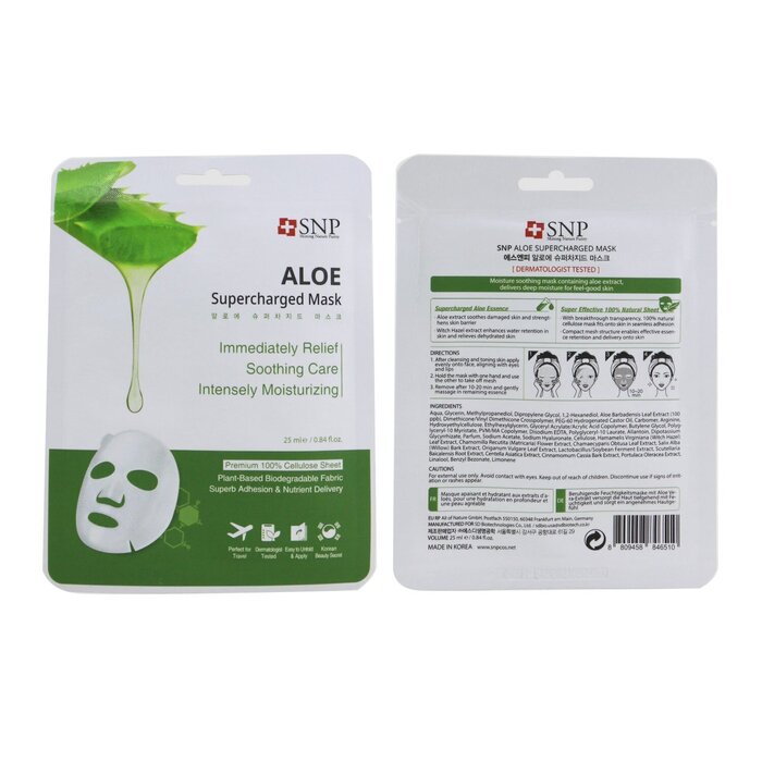 SNP Aloe Supercharged Mask (Moisture & Soothing) (Exp. Date: 08/2021) 10x25ml/0.84ozProduct Thumbnail