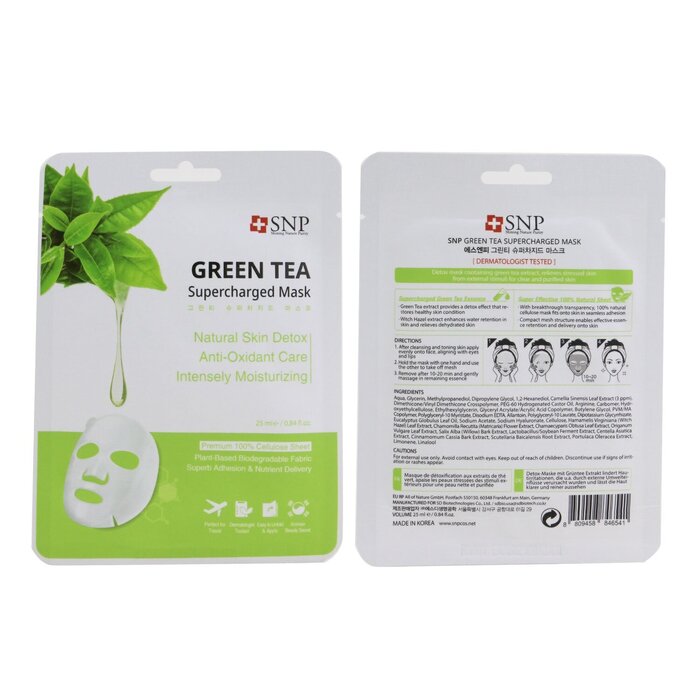 SNP Green Tea Supercharged Mask (Detox) (Exp. Date: 08/2021) 10x25ml/0.84ozProduct Thumbnail