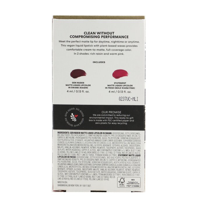 BareMinerals Full Size Matte Liquid Lipcolor Duo (2x Liquid Lipcolor) 2x4ml/0.13ozProduct Thumbnail