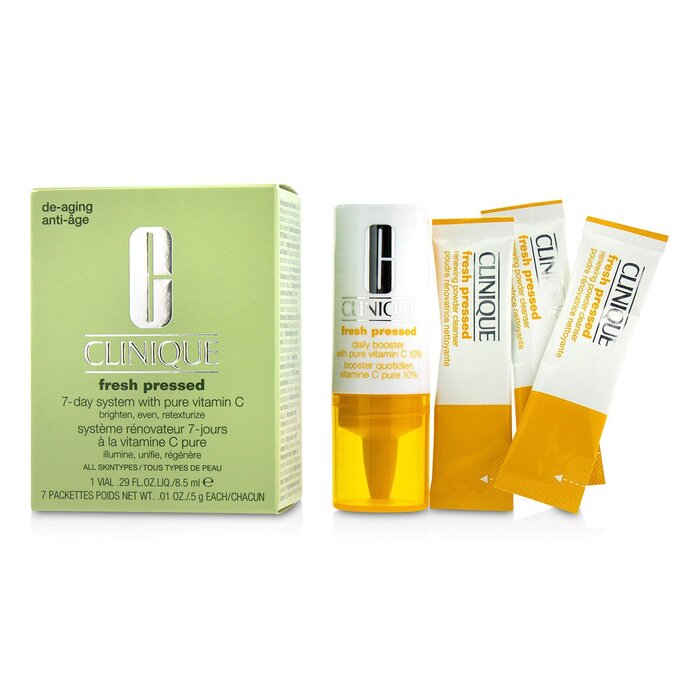 Clinique Fresh Pressed 7-Day System with Pure Vitamin C (1x Daily Booster + 7x Renewing Powder Cleanser) - Box Slightly Damaged Picture ColorProduct Thumbnail