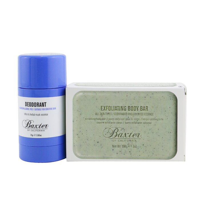 Baxter Of California Body Essentials 2-Pieces Full Size Set: Deodorant 75g + Exfoliating Body Bar 198g 2pcsProduct Thumbnail