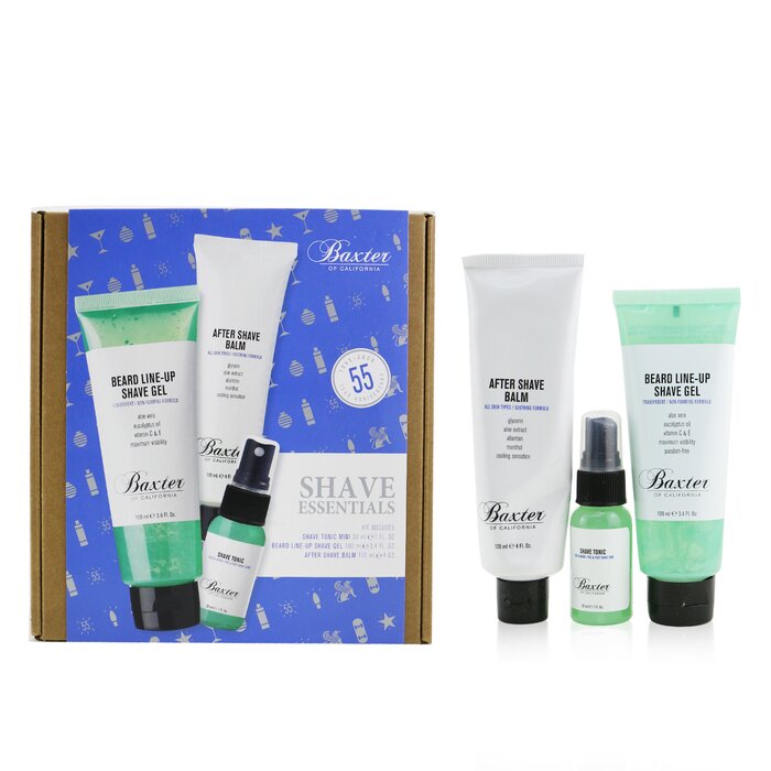 Baxter Of California Shave Essentials 3-Pieces Kit: Shave Tonic 30ml + Beard Line-Up Shave Gel 100ml + After Shave Balm 120ml 3pcsProduct Thumbnail
