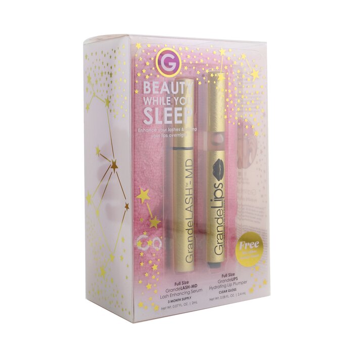 Grande Cosmetics (GrandeLash) Beauty While You Sleep Set: GrandeLASH MD 2ml + GrandeLIPS 2.4ml + Microfiber Turban Towel 3pcsProduct Thumbnail