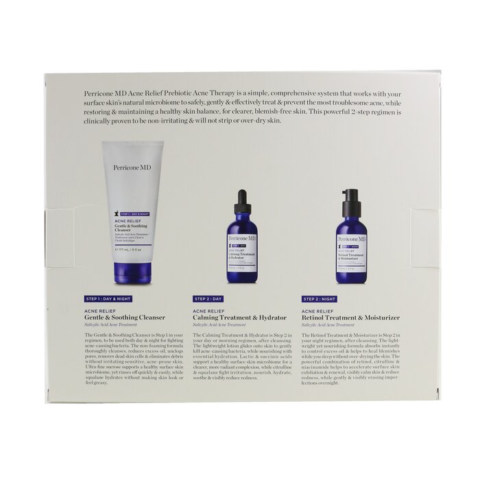 Perricone MD Acne Relief Prebiotic Acne Therapy - 90 Day Regimen Set: Cleanser 177ml + Hydrator 59ml + Moisturizer 59ml 3pcsProduct Thumbnail