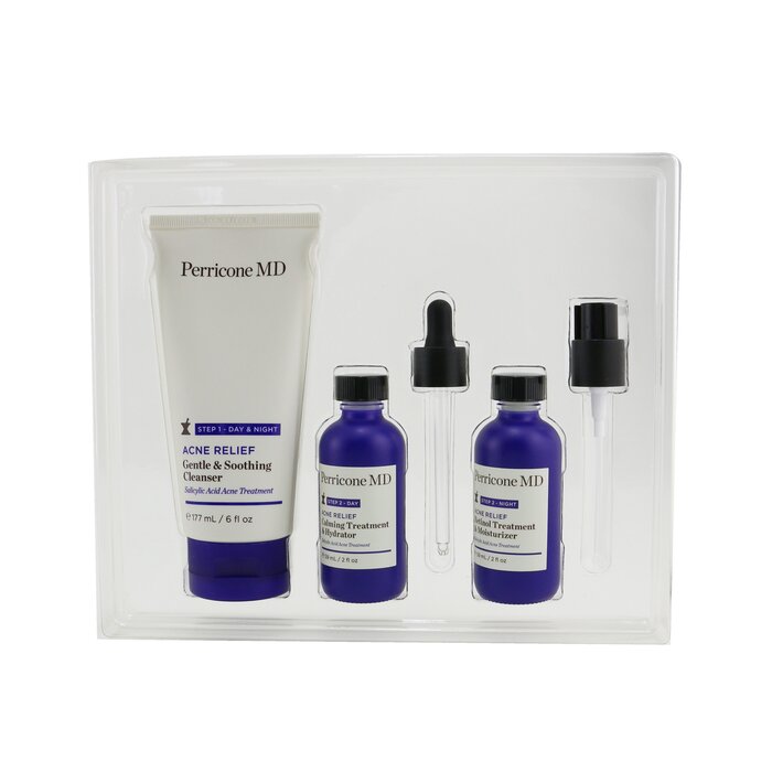 Perricone MD Acne Relief Prebiotic Acne Therapy - 90 Day Regimen Set: Cleanser 177ml + Hydrator 59ml + Moisturizer 59ml 3pcsProduct Thumbnail
