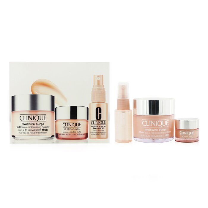 Clinique Moisture Surge Set: Moisture Surge 100H 125ml+ All About Eyes 15ml+ Moisture Surge Face Spray Thirsty Skin Relief 30ml  3pcsProduct Thumbnail