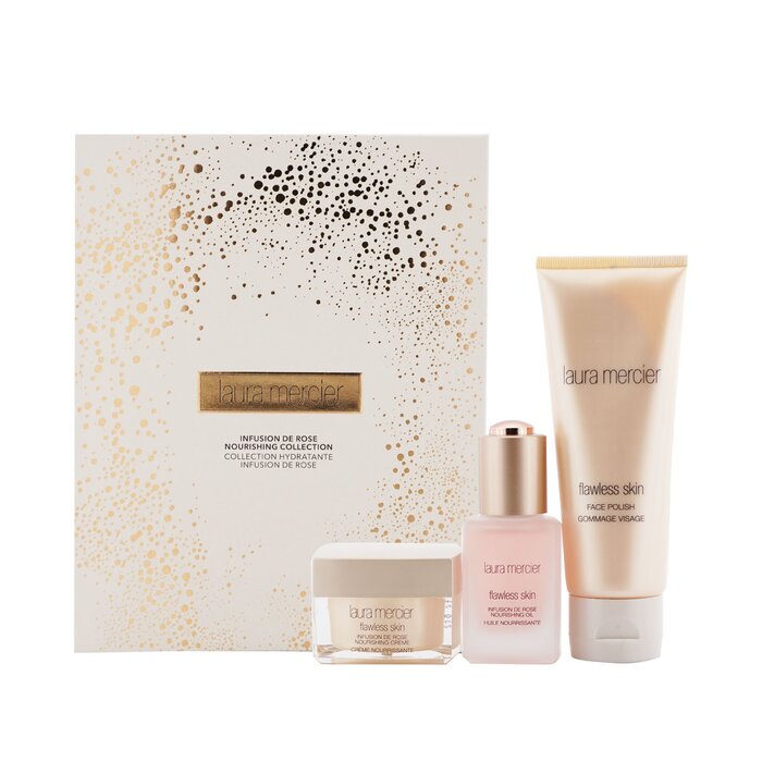 Laura Mercier Infusion De Rose Nourishing Collection: 1x Flawless Skin Infusion De Rose Nourishing Oil - 30ml/1oz + 1x Flawless Skin Infusion De Rose Nourishing Cream - 30g/1oz + 1x Flawless Skin Face Polish - 100g/3.4oz 3pcsProduct Thumbnail