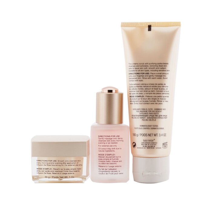 Laura Mercier Infusion De Rose Nourishing Collection: 1x Flawless Skin Infusion De Rose Nourishing Oil - 30ml/1oz + 1x Flawless Skin Infusion De Rose Nourishing Cream - 30g/1oz + 1x Flawless Skin Face Polish - 100g/3.4oz 3pcsProduct Thumbnail
