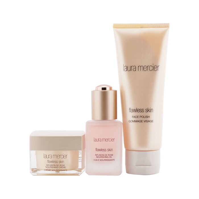 Laura Mercier Infusion De Rose Nourishing Collection: 1x Flawless Skin Infusion De Rose Nourishing Oil - 30ml/1oz + 1x Flawless Skin Infusion De Rose Nourishing Cream - 30g/1oz + 1x Flawless Skin Face Polish - 100g/3.4oz 3pcsProduct Thumbnail