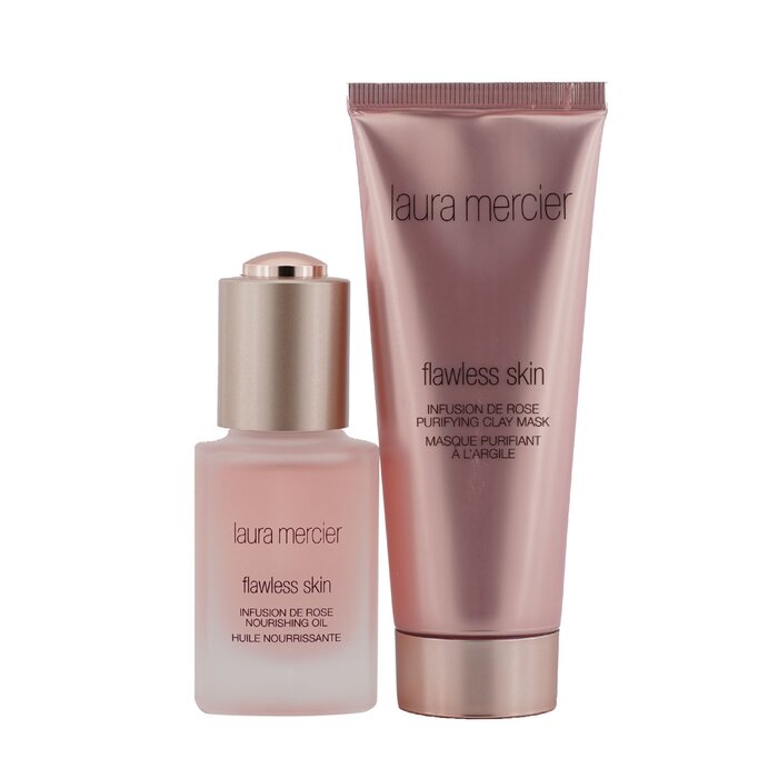 Laura Mercier Rose Ritual Purifying & Nourishing Glow Set: 1x Flawles Skin Infusion De Rose Purifying Clay Mask - 75g/2.5oz + 1x Flawless Skin Infusion De Rose Nourishing Oil - 30ml/1oz 2pcsProduct Thumbnail