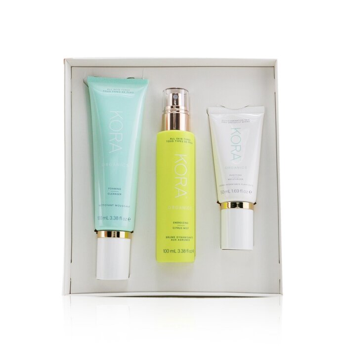 Kora Organics 3 Step System - Oily/Combination Skin: Foaming Cleanser 100ml+ Energizing Citrus Mist 100ml+ Purifying Moisturizer 50ml 3pcsProduct Thumbnail
