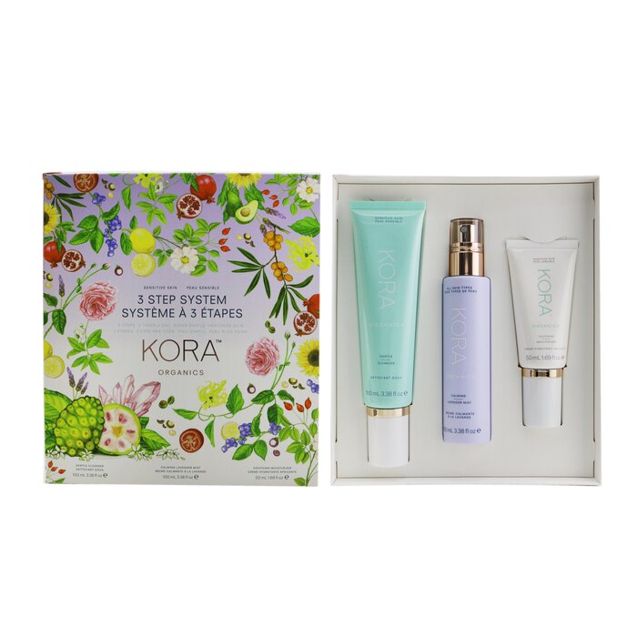Kora Organics 3 Step System - Sensitive Skin: Gentle Cleanser 100ml + Calming Lavender Mist 100ml + Soothing Moisturizer 50ml 3pcsProduct Thumbnail