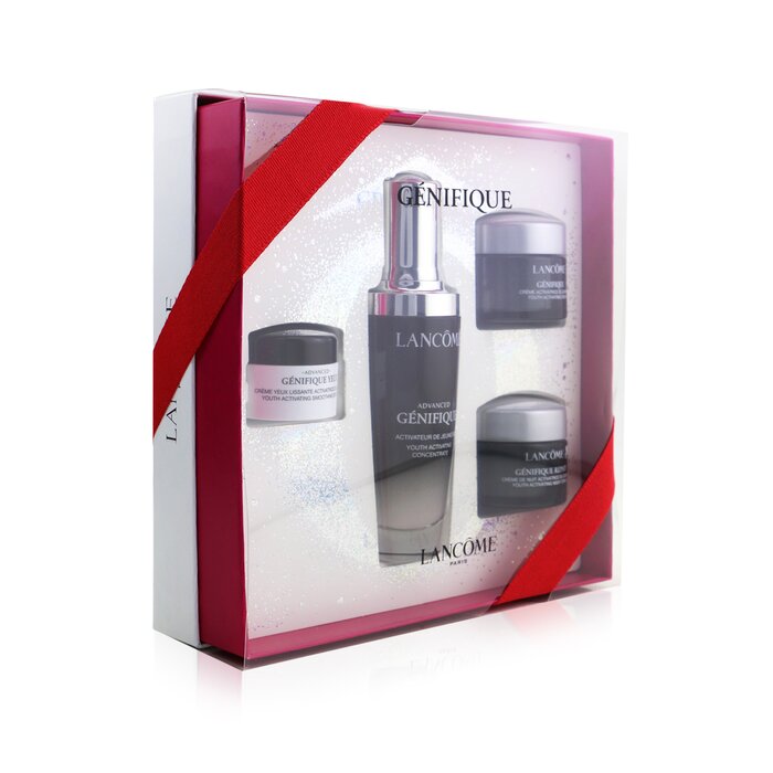 Lancome Genifique Gift Set: 1x Genifique Advanced Youth Activating Concentrate - 50ml/1.69oz + 1x Genifique Advanced Youth Activating Smoothing Eye Cream - 5ml/0.16oz + 1x Genifique Youth Activating Cream - 15ml/0.5oz + 1x Genifique Repair Youth Activat. Night Cream - 15ml/0.5oz 4pcsProduct Thumbnail