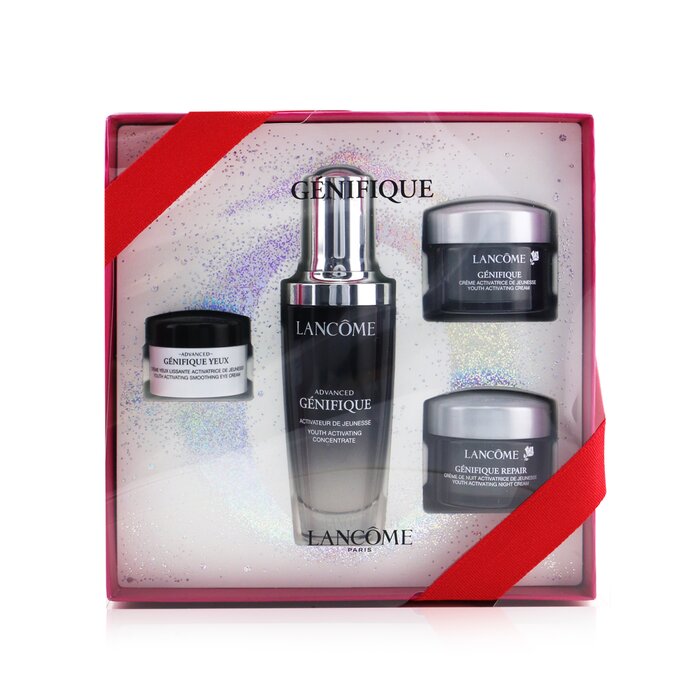 Lancome Genifique Gift Set: 1x Genifique Advanced Youth Activating Concentrate - 50ml/1.69oz + 1x Genifique Advanced Youth Activating Smoothing Eye Cream - 5ml/0.16oz + 1x Genifique Youth Activating Cream - 15ml/0.5oz + 1x Genifique Repair Youth Activat. Night Cream - 15ml/0.5oz 4pcsProduct Thumbnail