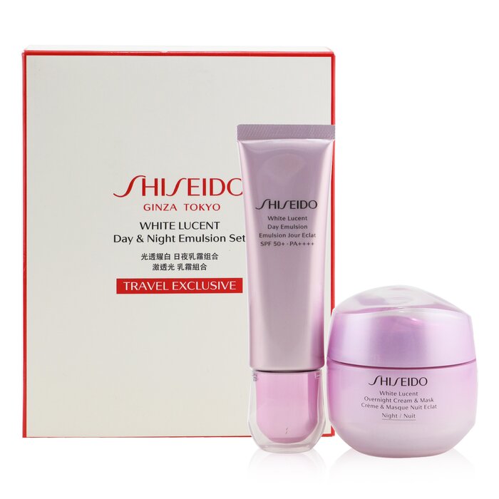 Shiseido White Lucent Дневной и Ночной Набор: Осветляющая Дневная Эмульсия SPF 50 PA+++ 50мл + Ночной Крем и Маска 75мл 2pcsProduct Thumbnail