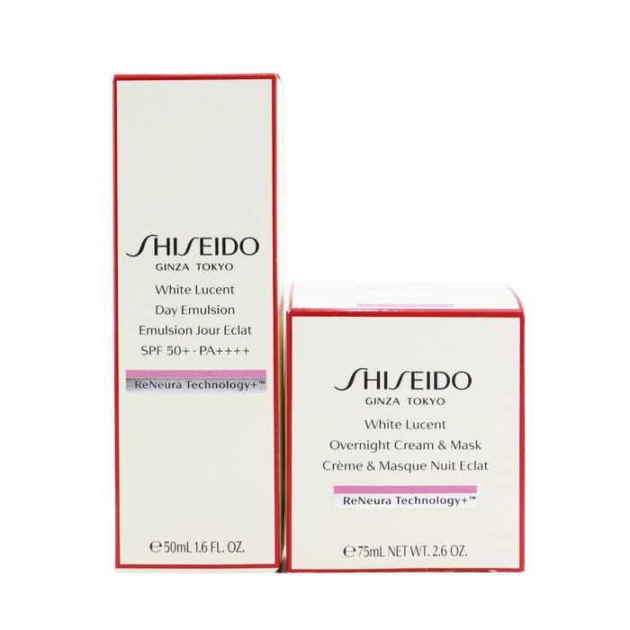 Shiseido White Lucent Дневной и Ночной Набор: Осветляющая Дневная Эмульсия SPF 50 PA+++ 50мл + Ночной Крем и Маска 75мл 2pcsProduct Thumbnail