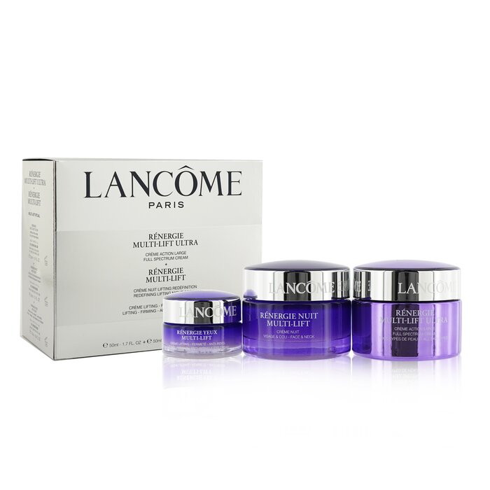 Lancome Renergie Multi-Lift Ultra Set: Full Spectrum Cream + Redefining Lifting Night Cream + Anti-Wrinkle Eye Cream (קופסה מעט פגומה)סט של קרם יום, קרם לילה וקרם עיניים 3pcsProduct Thumbnail