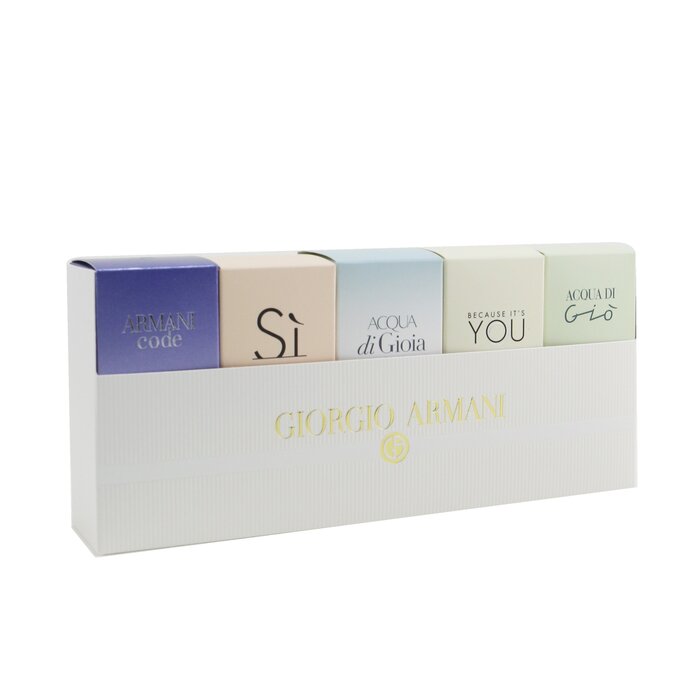 Giorgio Armani Miniature Coffret: Si EDP 7ml, Acqua Di Gioia EDP 5ml, Code Femme EDT 3ml, Acqua Di Gio EDP 5ml, Emporio Armani Because It's You EDP 7ml 5pcsProduct Thumbnail