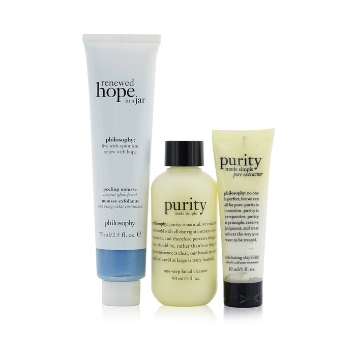 Philosophy Glow All Year Long 3-Pieces Gift Set: One-Step Facial Cleanser 90ml + Peeling Mousse 75ml + Exfoliating Clay Mask 30ml (Exp. Date 08/2021) 3pcsProduct Thumbnail