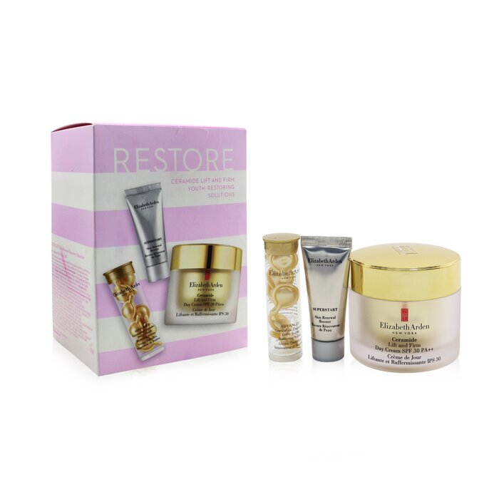 Elizabeth Arden Ceramide Lift & Firm Youth-Restoring Solutions Set: Day Cream SPF 30+ Advanced Serum+ Superstart Bo... (Box Slightly Damaged) 3pcsProduct Thumbnail