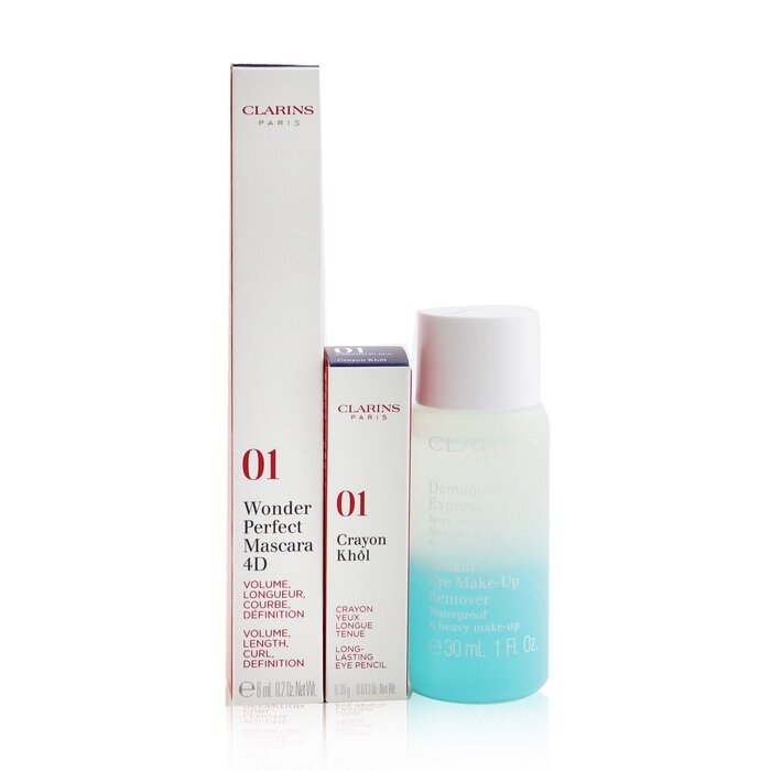 Clarins Wonder Perfect Тушь для Ресниц 4D Набор: Тушь для Ресниц 8мл + Средство для Мгновенного Снятия Макияжа с Глаз 30мл + Мини Карандаш для Глаз 3pcsProduct Thumbnail