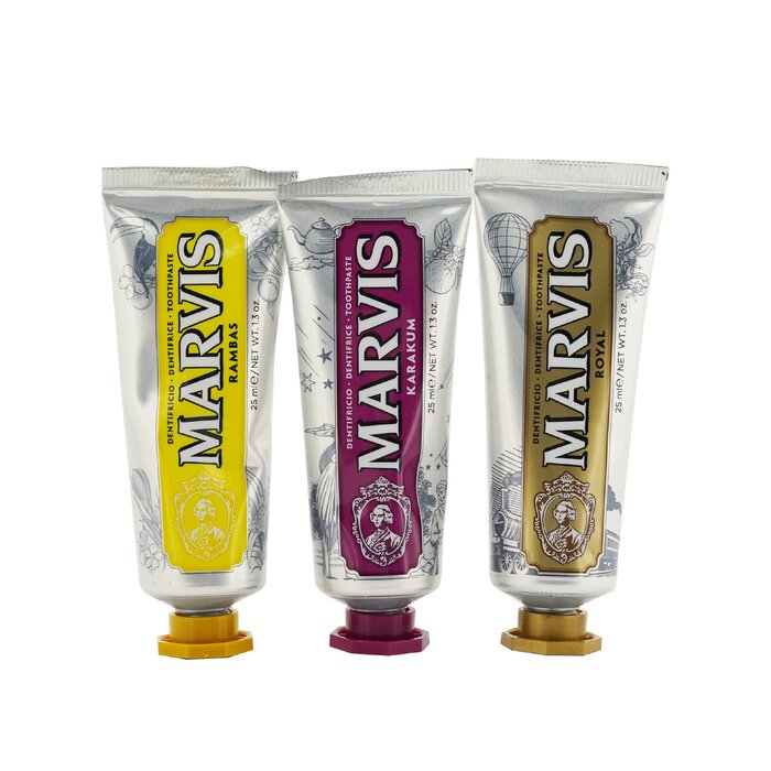 Marvis Wonders Of The World Travel Set: 1xKarakum Toothpaste+1xRoyal Toothpaste+1xRambas Toothpaste (Box Slightly Damaged) 3pcsProduct Thumbnail