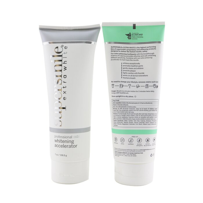 Supersmile Extra White Professional Extra Whitening System (Premium Set) - Triple Mint : Accelerator 198.5g + Toothpaste 198.5g 2x198.5g/7ozProduct Thumbnail