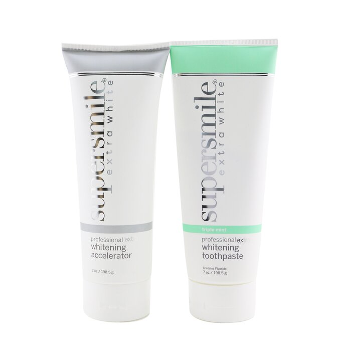 Supersmile Extra White Professional Extra Whitening System (Premium Set) - Triple Mint : Accelerator 198.5g + Toothpaste 198.5g 2x198.5g/7ozProduct Thumbnail