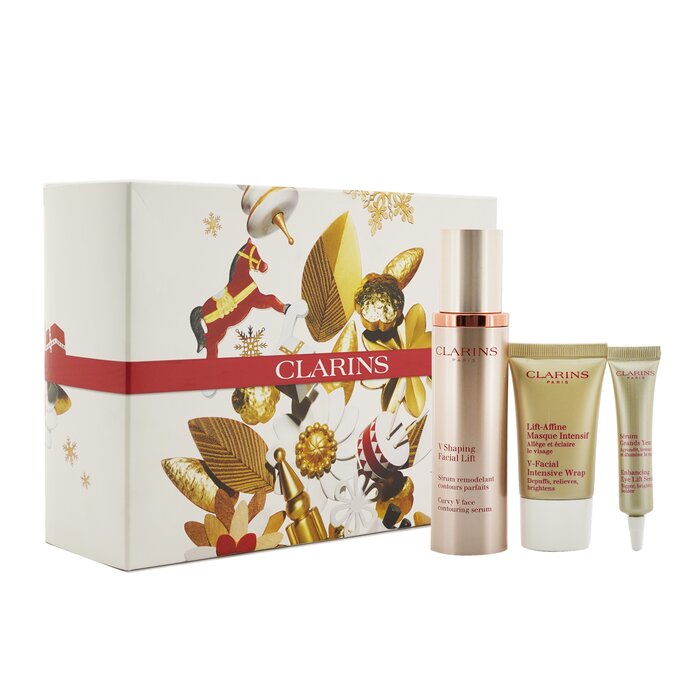Clarins V Shaping Facial Lift Collection: V Shaping Facial Lift 50ml+ Eye Lift Serum 7ml+ V-Facial Intensive Wrap 15ml+ Pouch 3pcs+1pouchProduct Thumbnail