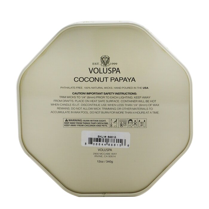 Voluspa 3 Wick Octagon Tin Candle - Coconut Papaya 340g/12ozProduct Thumbnail