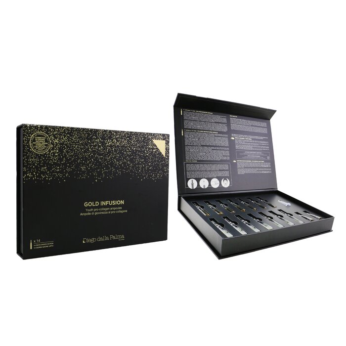 Diego Dalla Palma Milano Gold Infusion Youth Ampollas Pro Colágeno (7x Ampollas Impulsadoras de Colágeno, 7x Ampollas Reestructurantes de Colágeno) 14x2ml/0.1ozProduct Thumbnail