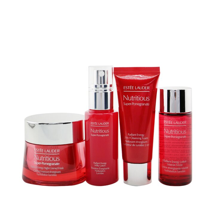 Estee Lauder Nutritious Super-Pomegranate Nourish All Night Set: Night Creme+ Milky Lotion+ Lotion Intense Moist+ Cleansing Form..(Box Slightly Damaged) 4pcs+2bagsProduct Thumbnail