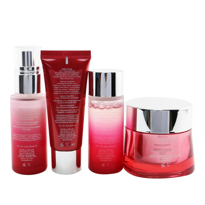 雅诗兰黛 Estee Lauder 鲜活亮采红石榴套装：面霜 + 乳液 + 清润水 + 洁面乳(外包装轻微破损) 4pcs+2bagsProduct Thumbnail