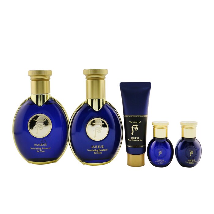 Whoo (The History Of Whoo) Men Gongjinhyang: Kun Special Set: Nourishing Balancer (140ml+20ml) + Nourishing Emulsion (100ml+20ml) + Foam Cleanser 40ml 5pcsProduct Thumbnail