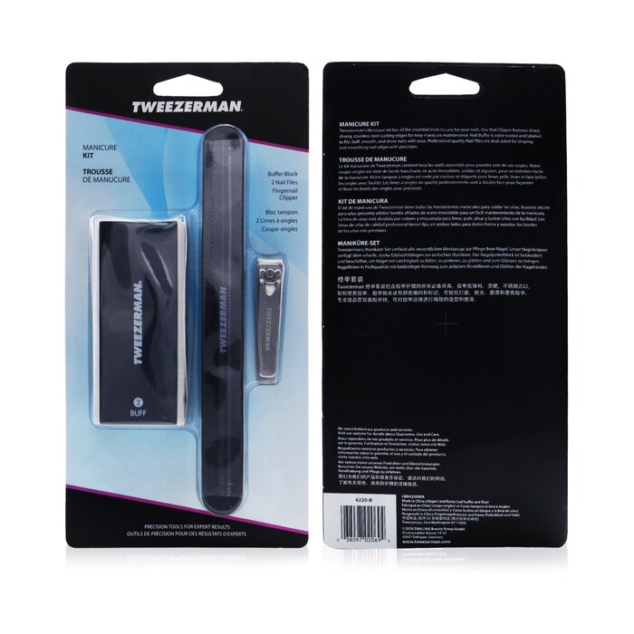 Tweezerman Manicure Kit (1x Nail Clipper+ 2x Nail File +1x Buffer Block) 4pcsProduct Thumbnail