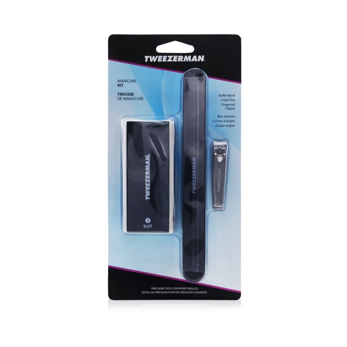 Tweezerman Manicure Kit (1x Nail Clipper+ 2x Nail File +1x Buffer Block) 4pcsProduct Thumbnail