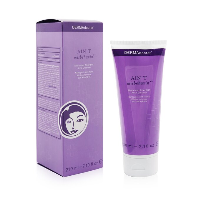 DERMAdoctor Ain't Misbehavin' Лечебное Очищающее Средство с AHA/BHA против Угревой Сыпи - для Жирной, Комбинированной и Проблемной Кожи (Срок Годности: 03/2022) 210ml/7ozProduct Thumbnail