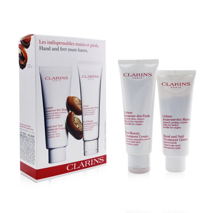 Clarins Hand & Feet Must-Haves Set: Hand & Nail Treatment Cream 100ml+ Foot Beauty Treatment Cream 125ml 2pcsProduct Thumbnail