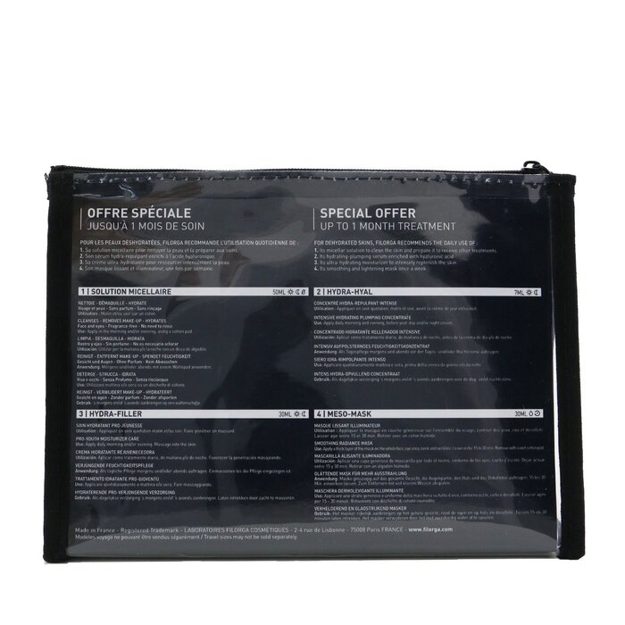 Filorga Intense Hydration Set: Micellar Solution 50ml+Hydra-Hyal 7ml+Hydra-Filler 30ml+Meso Mask 30ml+Bag 4pcs+1bagProduct Thumbnail