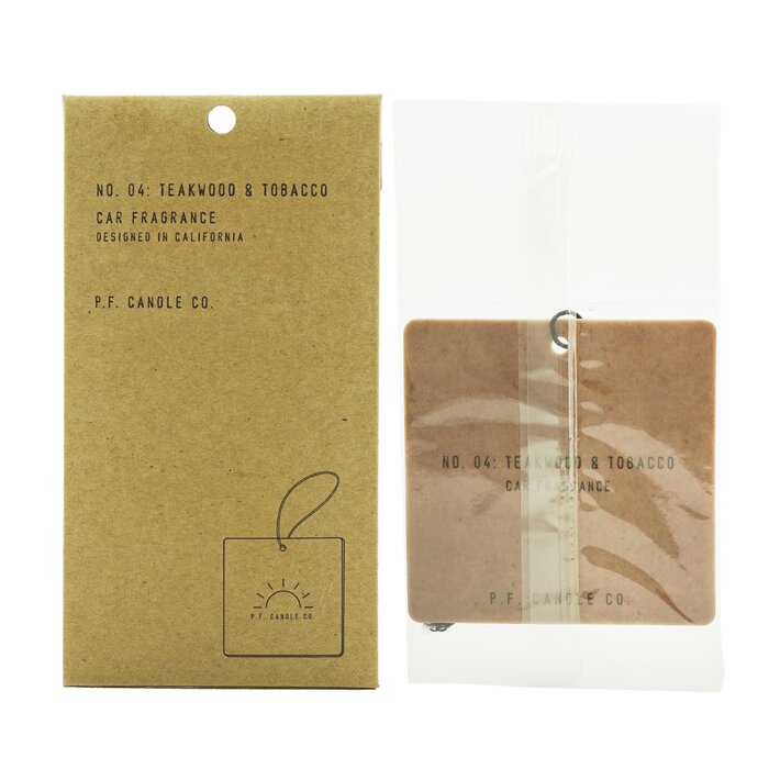 teakwood and tobacco car fragrance & 7.2oz 40 P.F. Candle Co. Car Fragrance