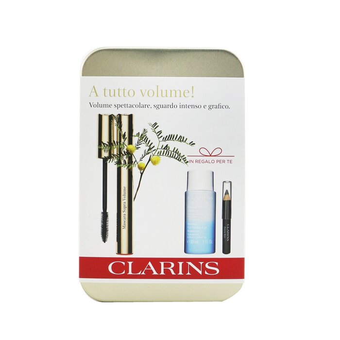 Clarins Mascara Supra Volume Set: Mascara 8ml + Instant Eye Make Up Remover 30ml + Mini Crayon Khol 3pcsProduct Thumbnail