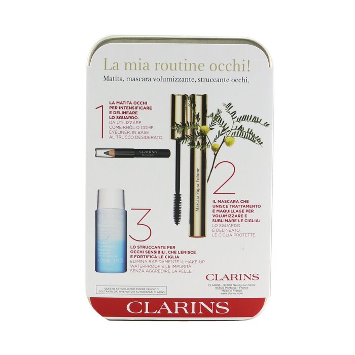 Clarins Mascara Supra Volume Set: Mascara 8ml + Instant Eye Make Up Remover 30ml + Mini Crayon Khol 3pcsProduct Thumbnail