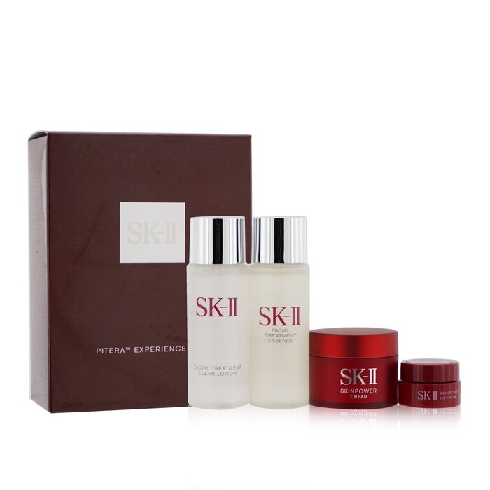 SK II Pitera Experience Kit 2: Clear Lotion 30ml + Facial Treatment Essence 30ml + Skinpower Cream 15g + Skinpower Eye Cream 2.5g 4pcsProduct Thumbnail