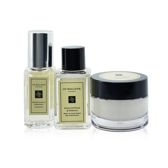 Jo Malone Christmas Cracker: Honeysuckle & Davana Cologne 9ml/0.3oz + English Pear & Freesia Body & Hand Wash 15ml/0.5oz + Peony & Blush Suede Body Cream 15ml /0.5oz 3pcsProduct Thumbnail