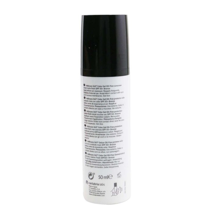 Heliocare by Cantabria Labs جل لوني Heliocare 360 - خالٍ من الزيت (لمسة نهائية غير لامعة خفيفة اللون) SPF 50 50ml/1.7ozProduct Thumbnail