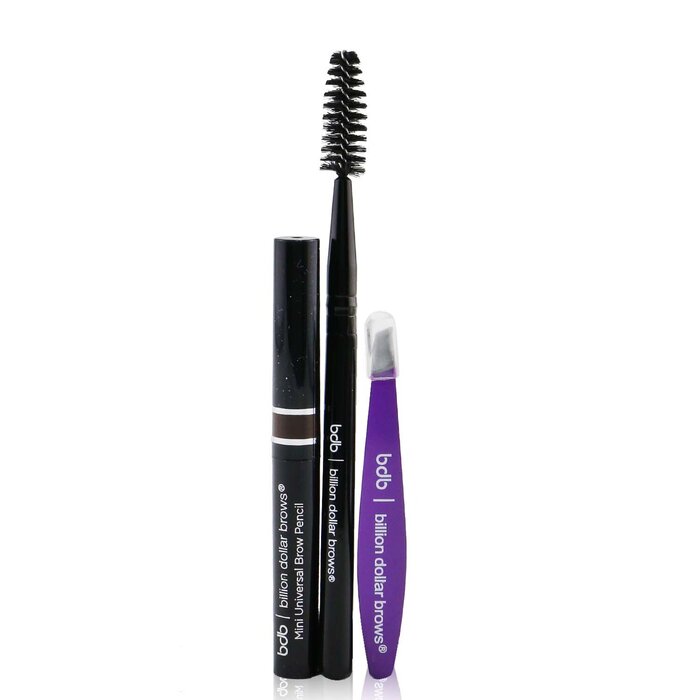 Billion Dollar Brows The Jet Setter Kit (Mini Universal Brow Pencil + Mini Tweezer + Mini Spoolie Brush) 3pcsProduct Thumbnail