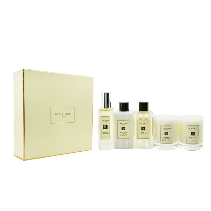 Jo Malone House Of Jo Malone Coffret: Lime Basil & Mandarin Cologne Spray + Peony & Blush Suede Body & Hand Wash + Blackberry Bay Body & Hand Lotion + English Pear & Freesia Scented Candle + Pomegranate Noir Scented Candle  5pcsProduct Thumbnail