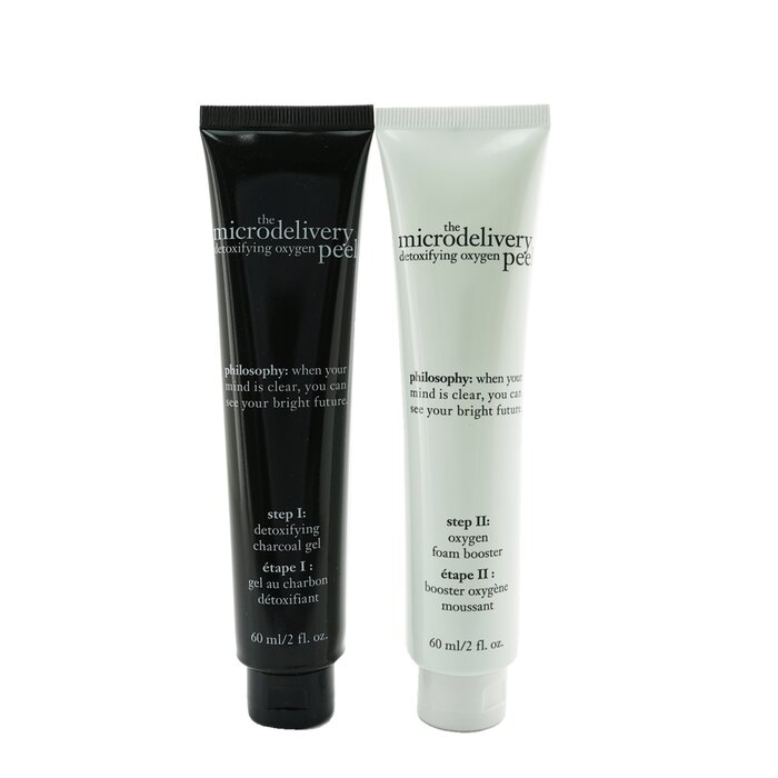 Philosophy The Microdelivery Detoxifying Oxygen Peel: Detoxifying Charcoal Gel 60ml + Oxygen Foam Booster 60ml 2pcsProduct Thumbnail
